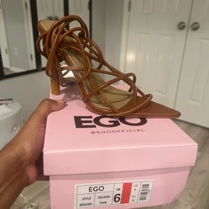 Brown bamboo heels